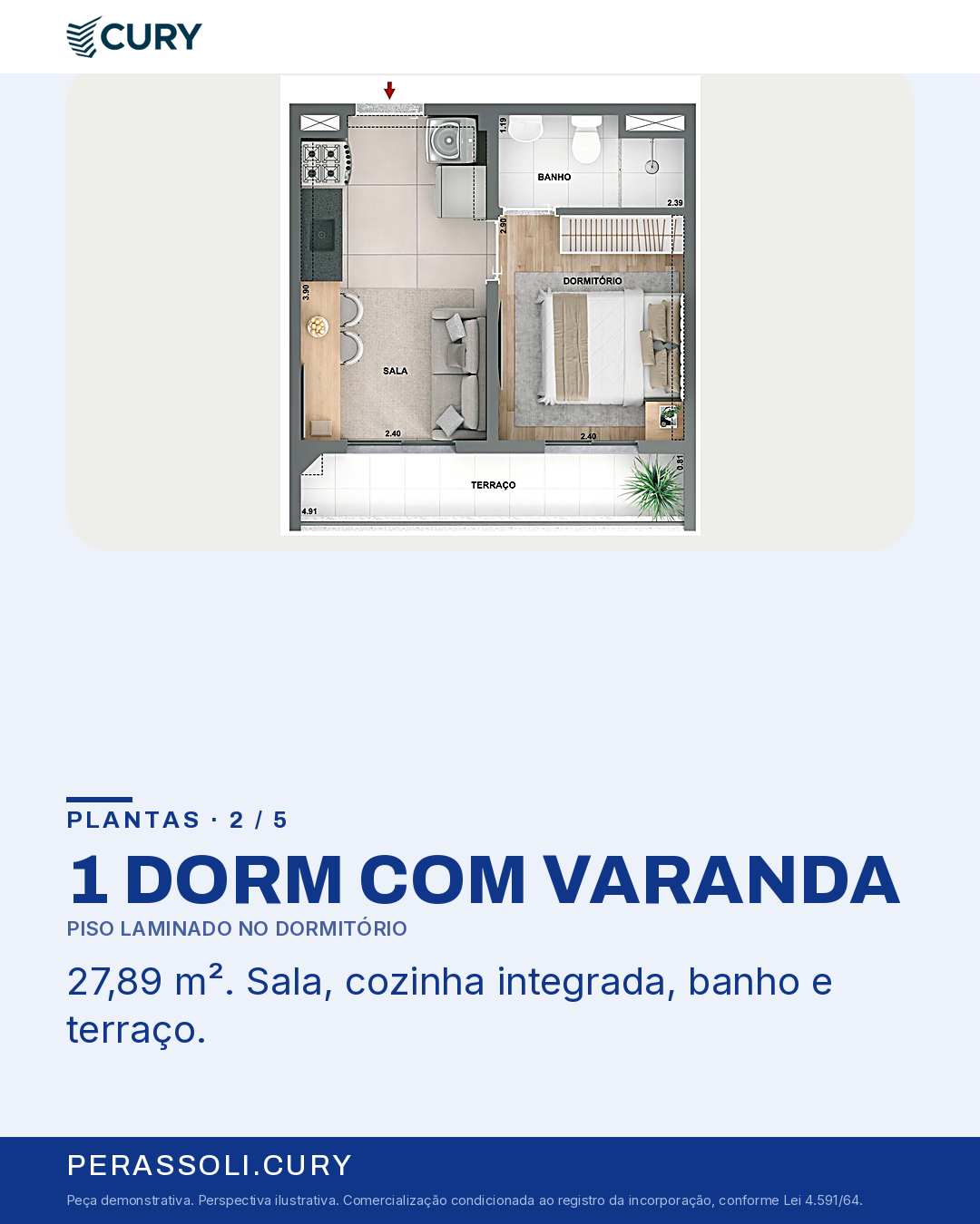 1 DORM COM VARANDA